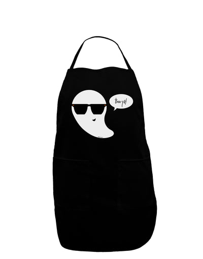 Boo Ya Cool Ghost Halloween Dark Adult Apron-Bib Apron-TooLoud-Black-One-Size-Davson Sales