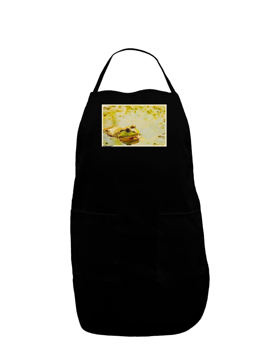 Bullfrog In Watercolor Plus Size Dark Apron by TooLoud-Bib Apron-TooLoud-Black-Plus-Size-Davson Sales