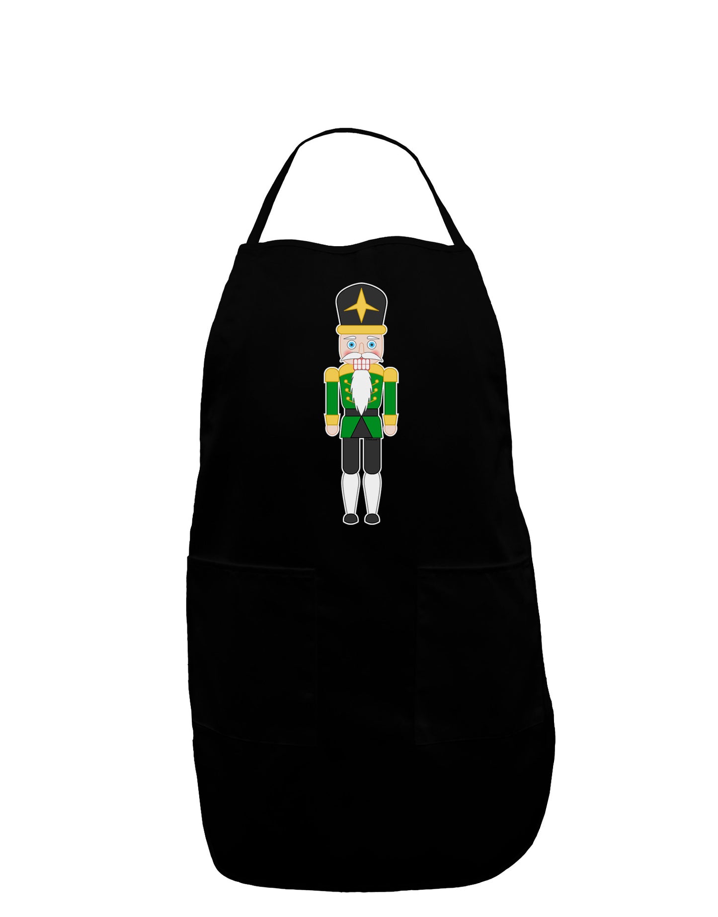 Nutcracker Design - Green Gold Black Dark Adult Apron-Bib Apron-TooLoud-Black-One-Size-Davson Sales