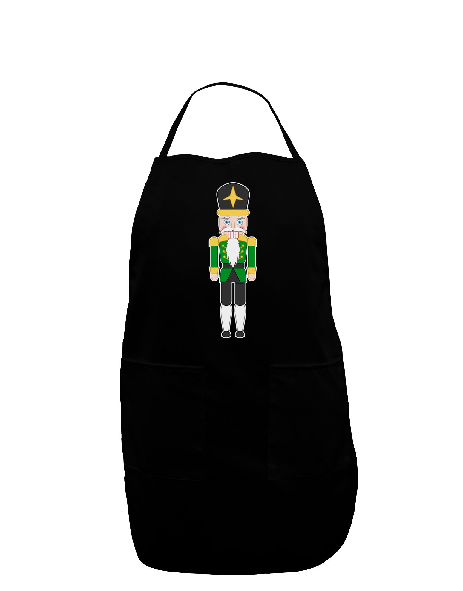Nutcracker Design - Green Gold Black Dark Adult Apron-Bib Apron-TooLoud-Black-One-Size-Davson Sales