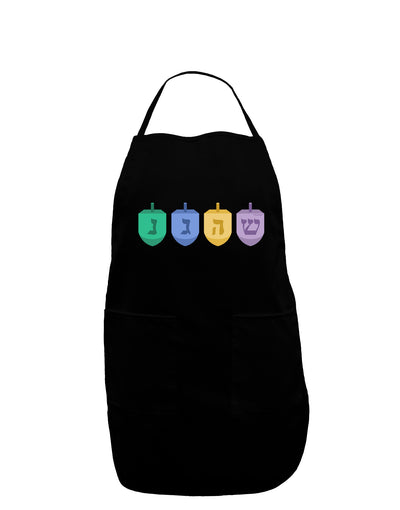 Hanukkah Dreidels Dark Adult Apron-Bib Apron-TooLoud-Black-One-Size-Davson Sales