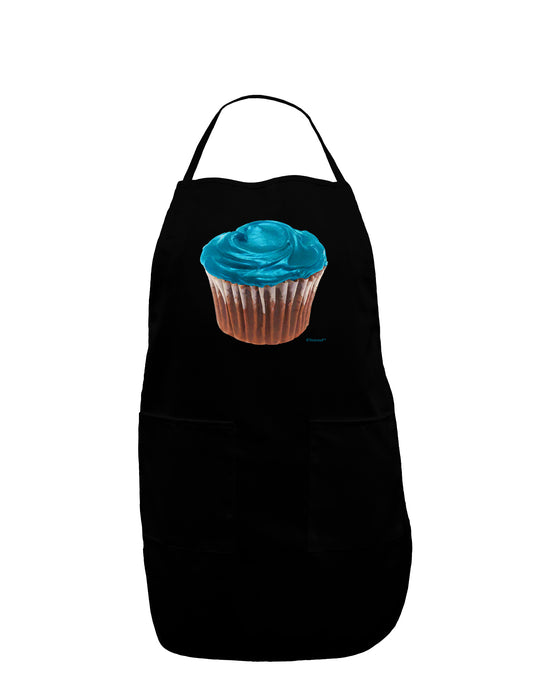Giant Bright Turquoise Cupcake Dark Adult Apron by TooLoud-Bib Apron-TooLoud-Black-One-Size-Davson Sales