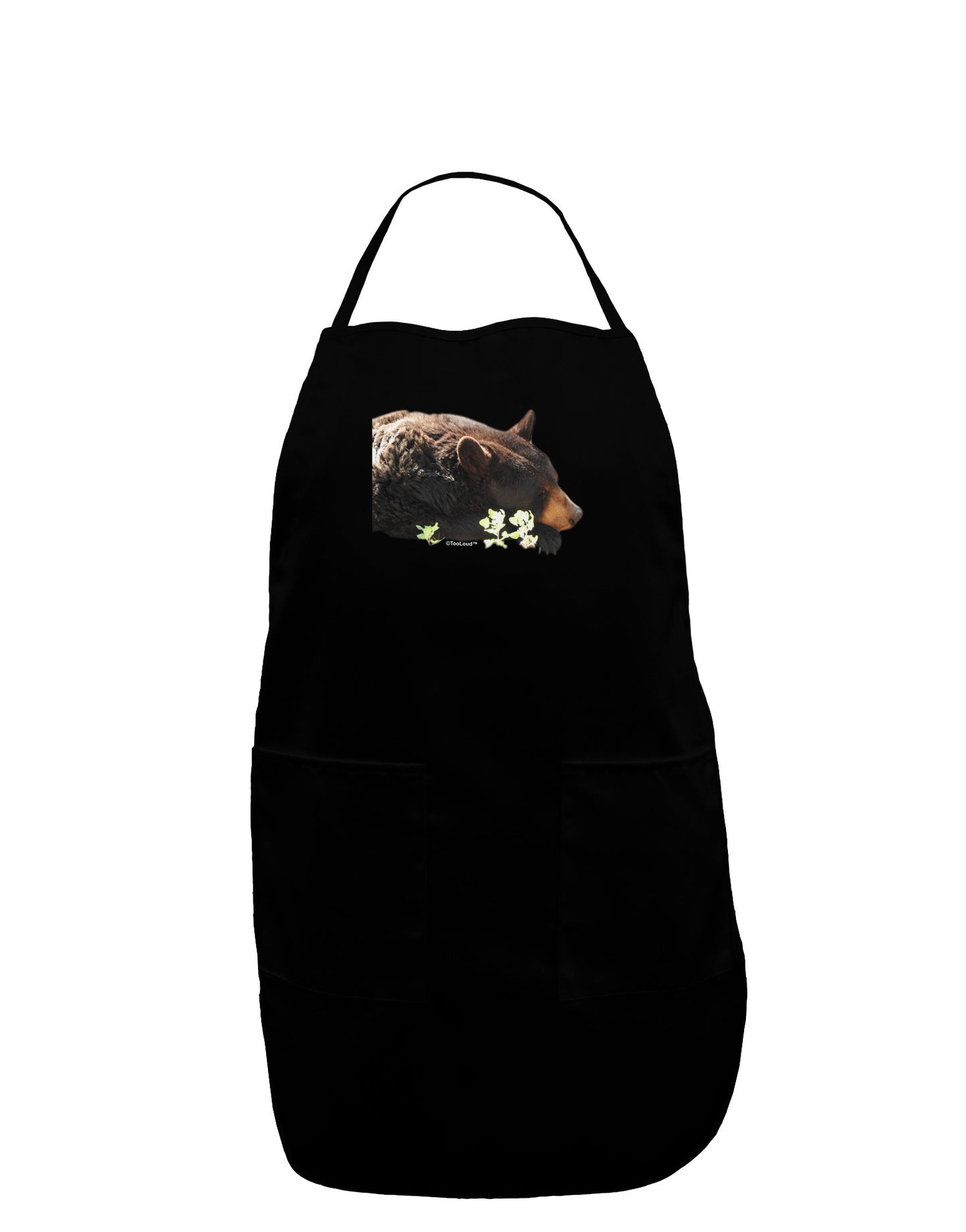Laying Black Bear Cutout Plus Size Dark Apron-Bib Apron-TooLoud-Black-Plus-Size-Davson Sales