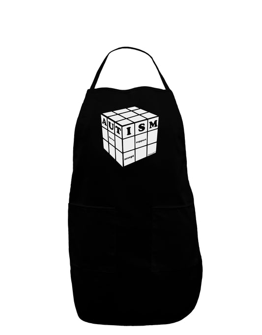 Autism Awareness - Cube B & W Dark Adult Apron-Bib Apron-TooLoud-Black-One-Size-Davson Sales