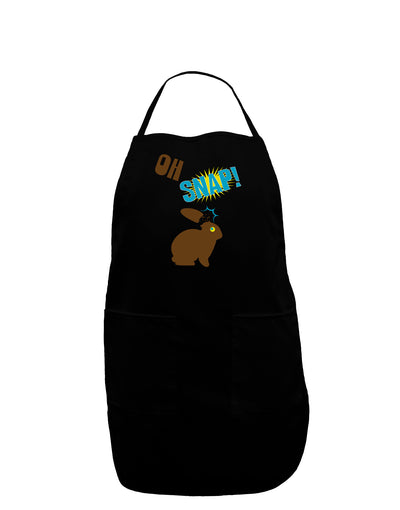 TooLoud Oh Snap Chocolate Easter Bunny Dark Adult Apron-Bib Apron-TooLoud-Black-One-Size-Davson Sales