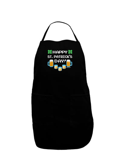 Pixel Happy St Patricks Day Dark Adult Apron-Bib Apron-TooLoud-Black-One-Size-Davson Sales