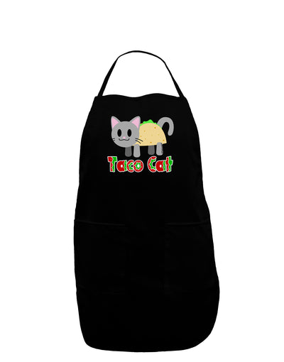 Cute Taco Cat Design Text Dark Adult Apron by TooLoud-Bib Apron-TooLoud-Black-One-Size-Davson Sales