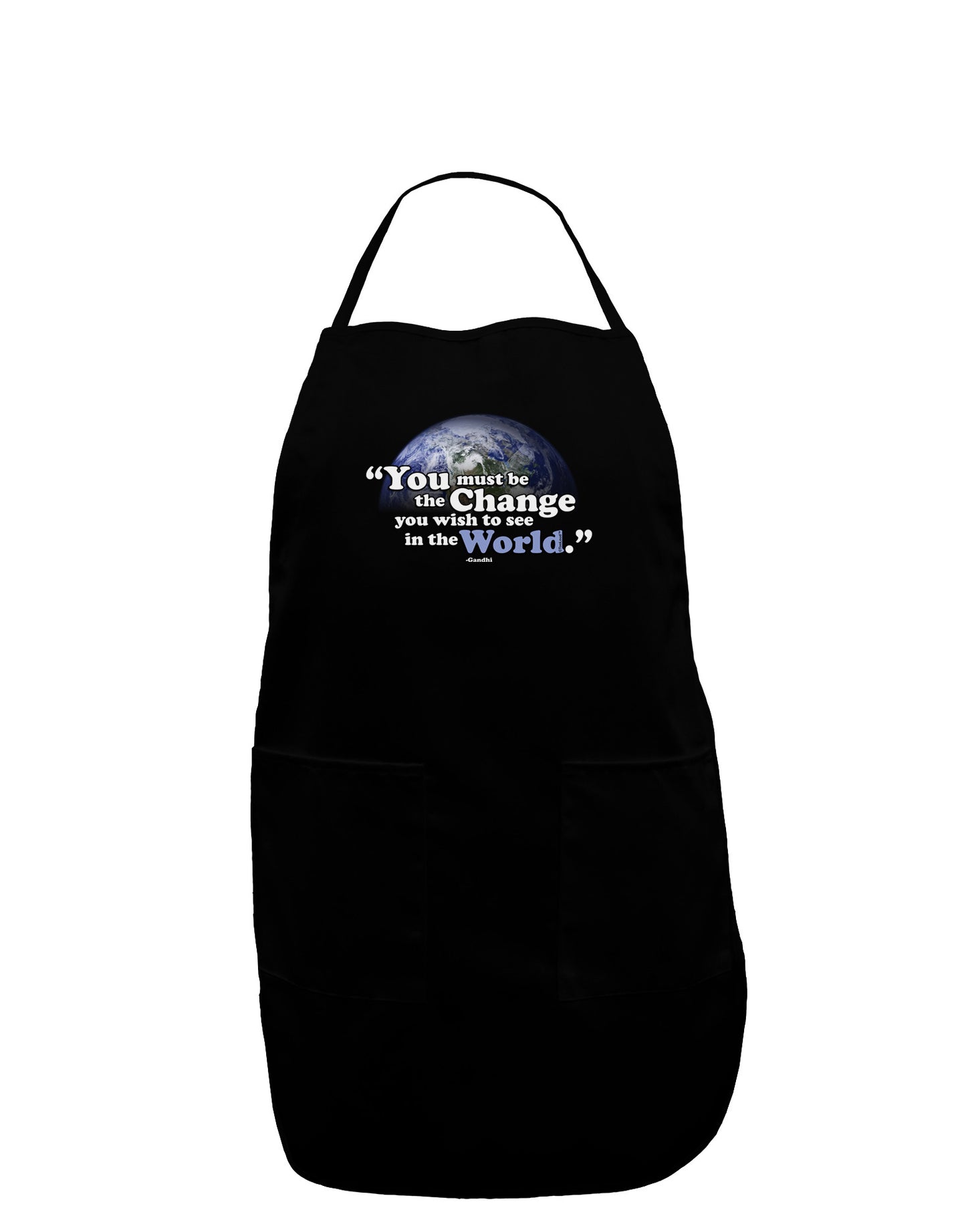 Change In The World Gandhi Plus Size Dark Apron-Bib Apron-TooLoud-Black-Plus-Size-Davson Sales