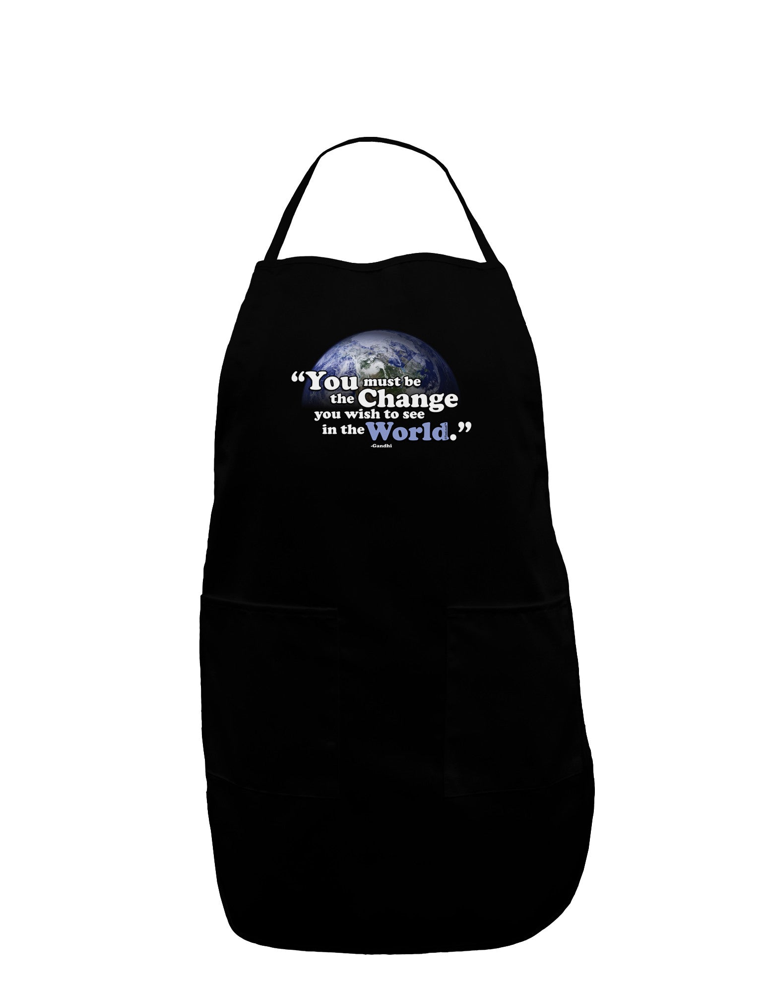 Change In The World Gandhi Plus Size Dark Apron-Bib Apron-TooLoud-Black-Plus-Size-Davson Sales