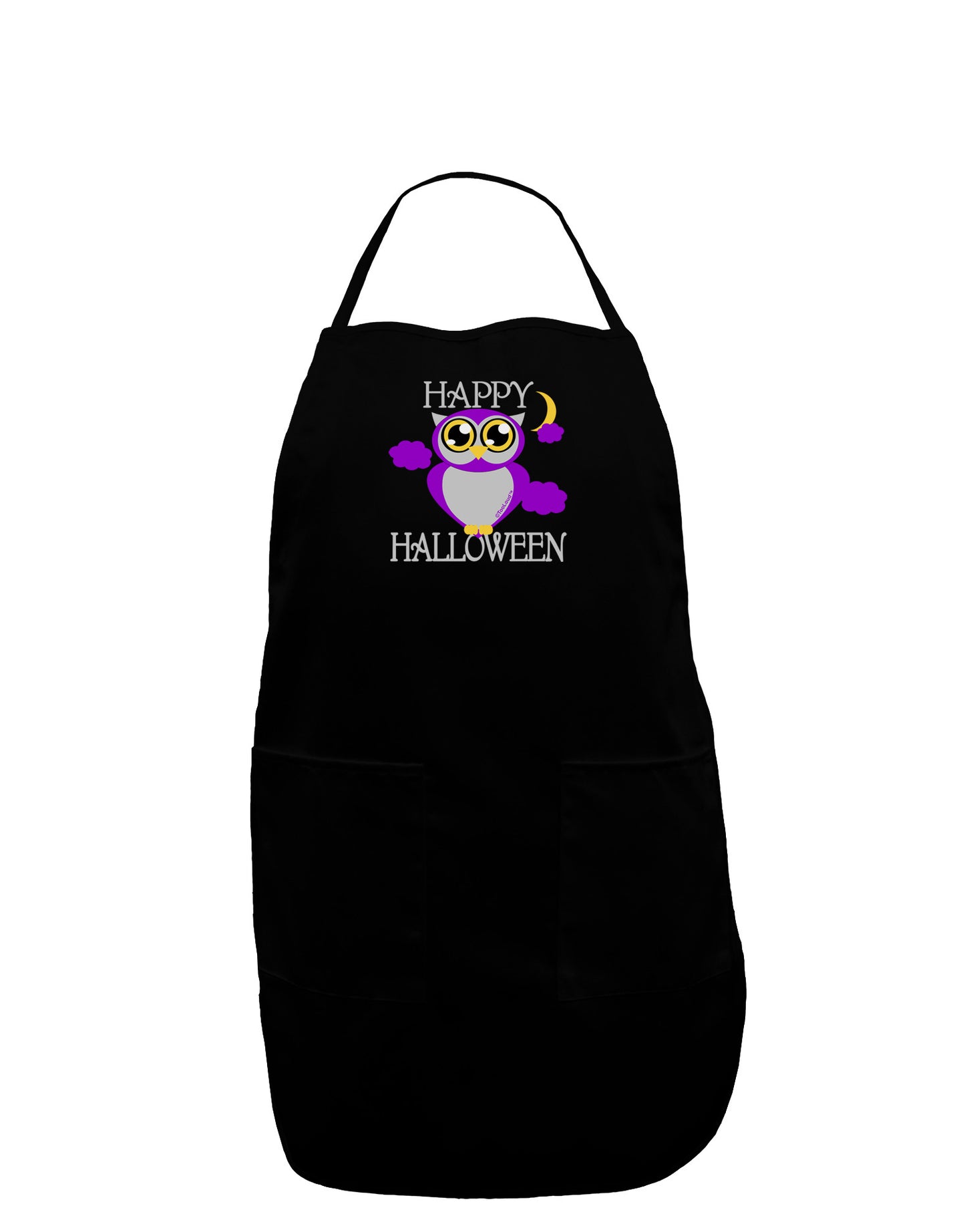 Owl Purple Text Dark Adult Apron-Bib Apron-TooLoud-Black-One-Size-Davson Sales
