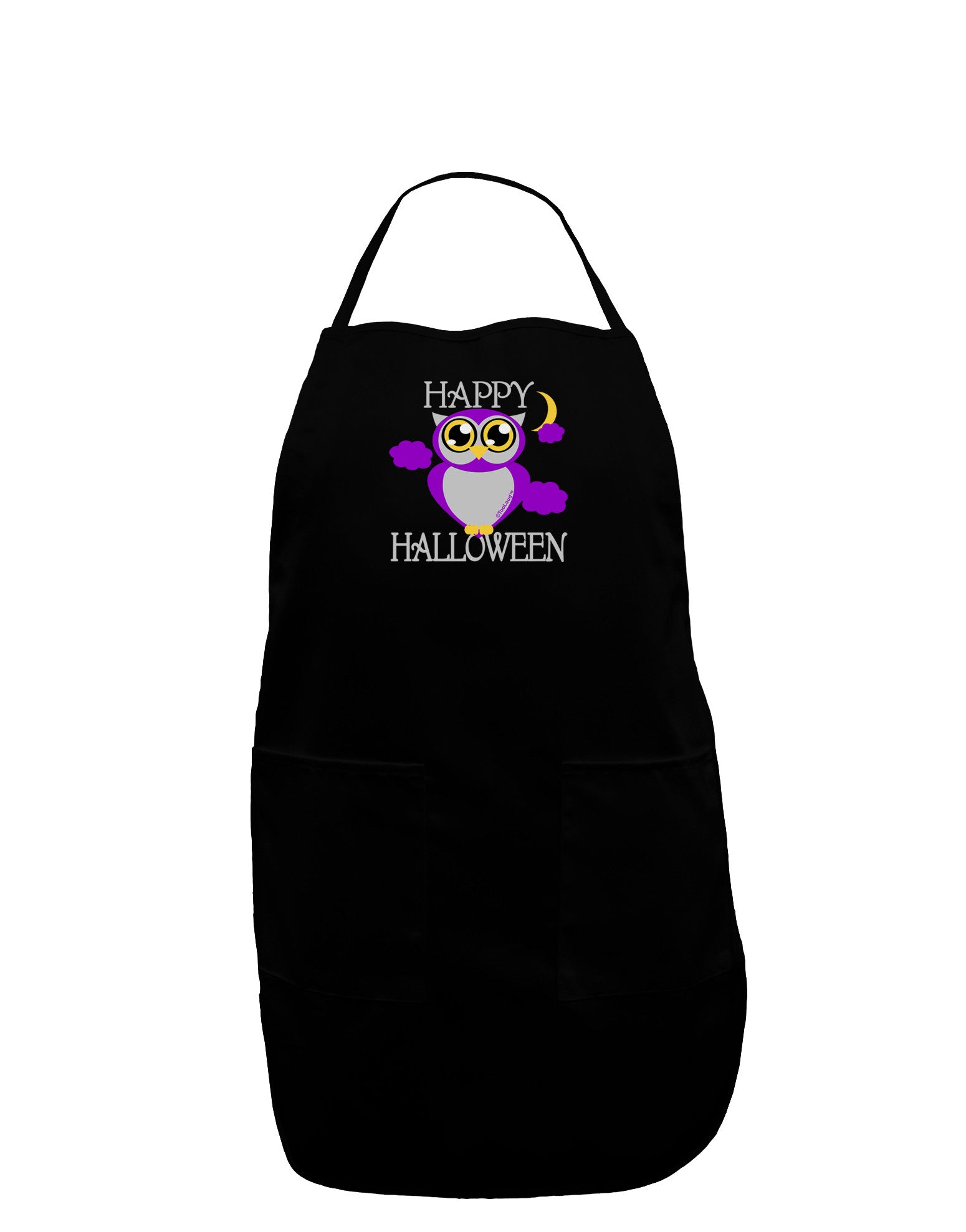 Owl Purple Text Dark Adult Apron-Bib Apron-TooLoud-Black-One-Size-Davson Sales