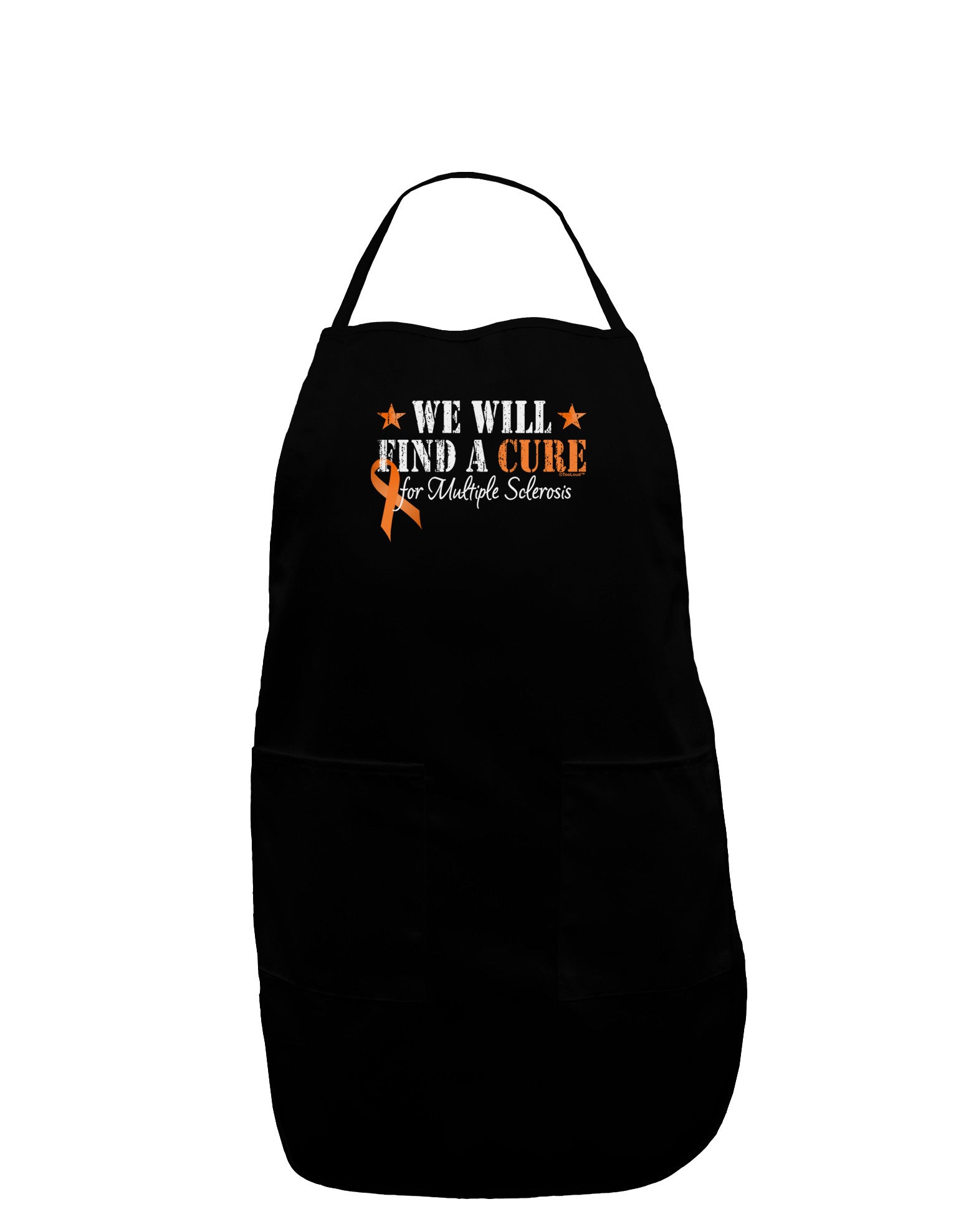 MS - We Will Find A Cure Dark Adult Apron-Bib Apron-TooLoud-Black-One-Size-Davson Sales