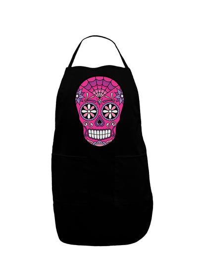 Version 4 Pink Day of the Dead Calavera Dark Adult Apron-Bib Apron-TooLoud-Black-One-Size-Davson Sales