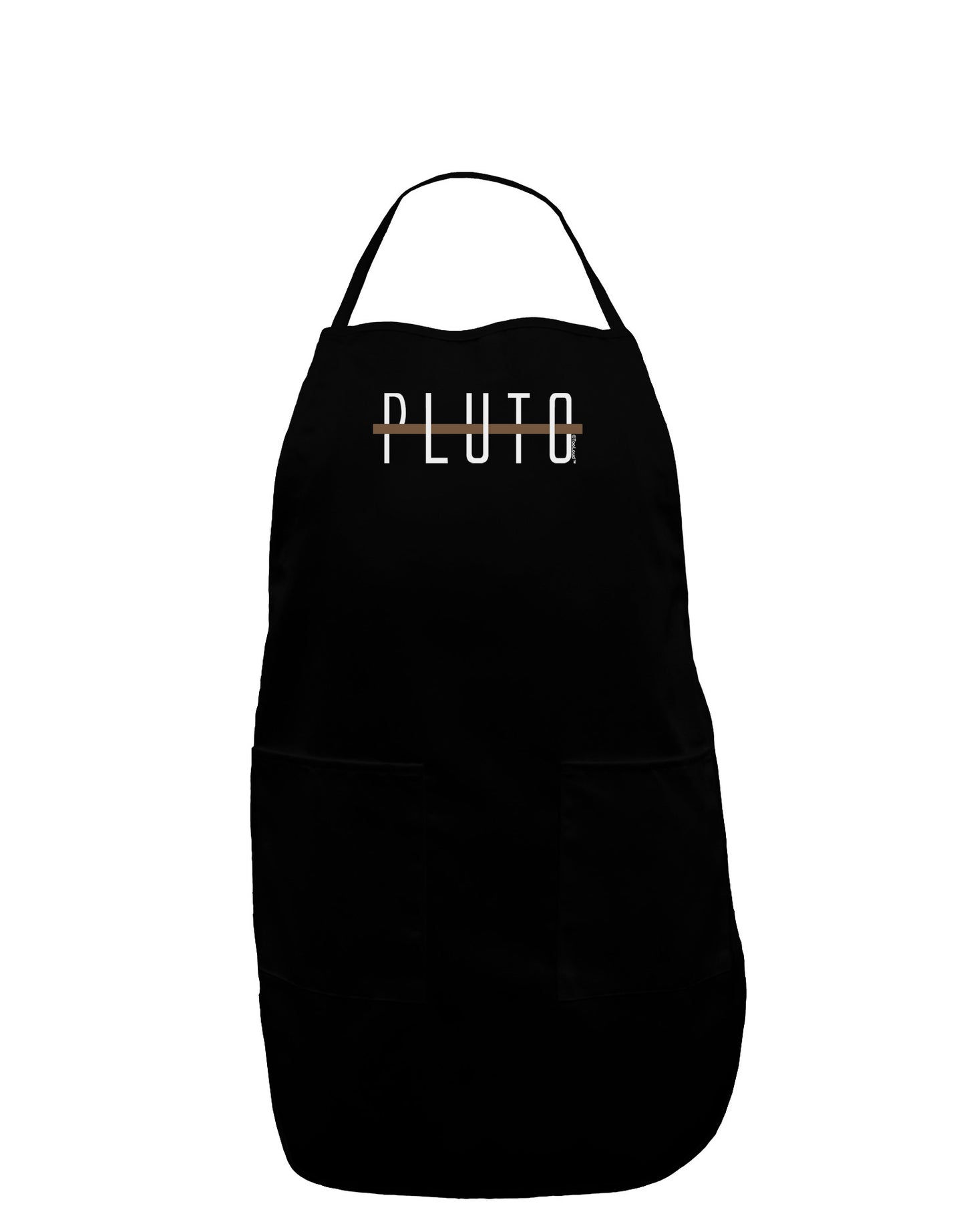 Planet Pluto Text Only Dark Dark Adult Apron-Bib Apron-TooLoud-Black-One-Size-Davson Sales
