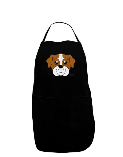 Cute Bulldog - Red Dark Adult Apron by TooLoud-Bib Apron-TooLoud-Black-One-Size-Davson Sales