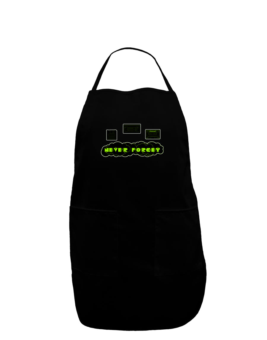 Never Forget Retro 80's Funny Plus Size Dark Apron by TooLoud-Bib Apron-TooLoud-Black-Plus-Size-Davson Sales