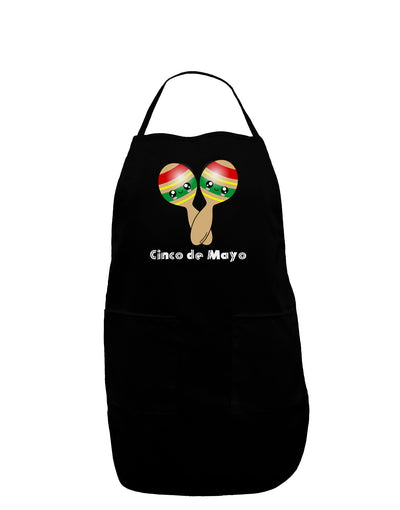 Cute Maracas Design - Cinco de Mayo Dark Adult Apron by TooLoud-Bib Apron-TooLoud-Black-One-Size-Davson Sales