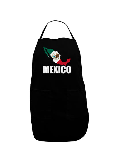 Mexico Outline - Mexican Flag - Mexico Text Dark Adult Apron by TooLoud-Bib Apron-TooLoud-Black-One-Size-Davson Sales