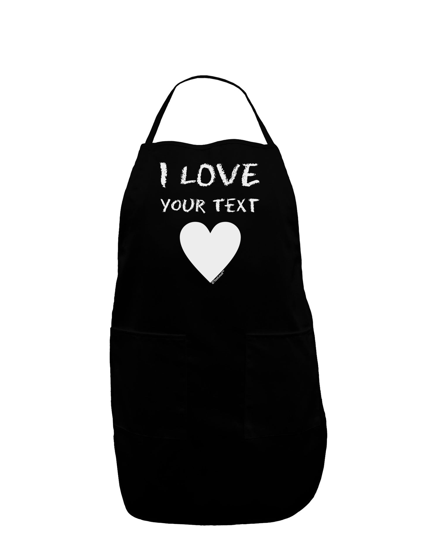 Personalized I Love Customized Dark Adult Apron-Bib Apron-TooLoud-Black-One-Size-Davson Sales