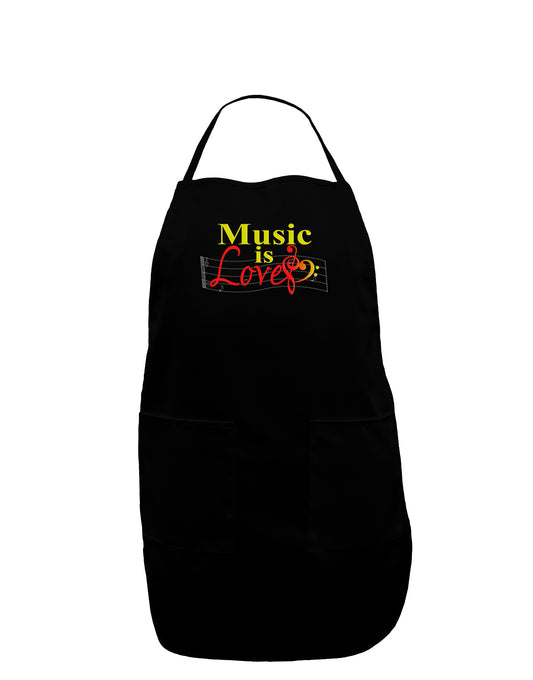 Music Is Love Dark Adult Apron-Bib Apron-TooLoud-Black-One-Size-Davson Sales