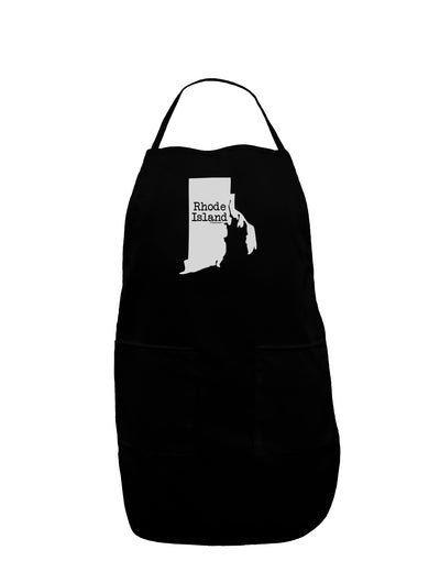 Rhode Island - United States Shape Dark Adult Apron by TooLoud-Bib Apron-TooLoud-Black-One-Size-Davson Sales