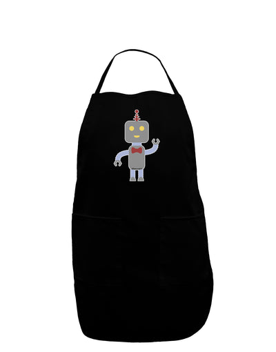 Cute Robot Male Dark Adult Apron-Bib Apron-TooLoud-Black-One-Size-Davson Sales