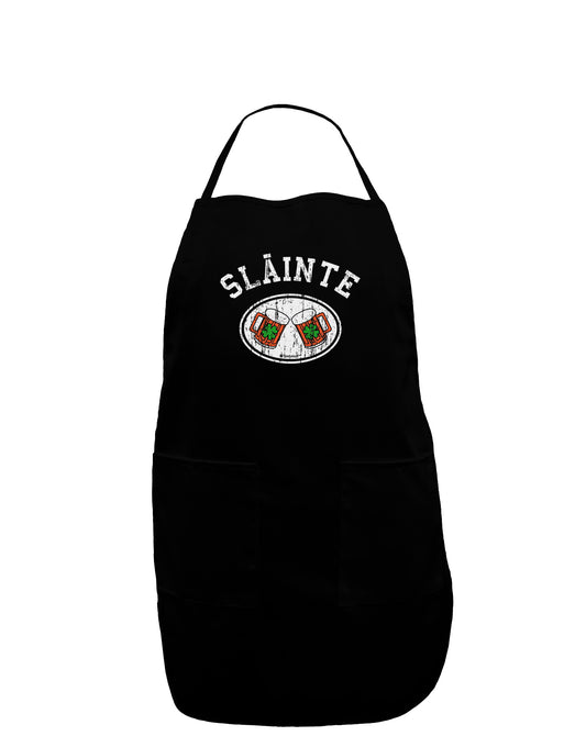 Slainte - St. Patrick's Day Irish Cheers Dark Adult Apron by TooLoud-Bib Apron-TooLoud-Black-One-Size-Davson Sales