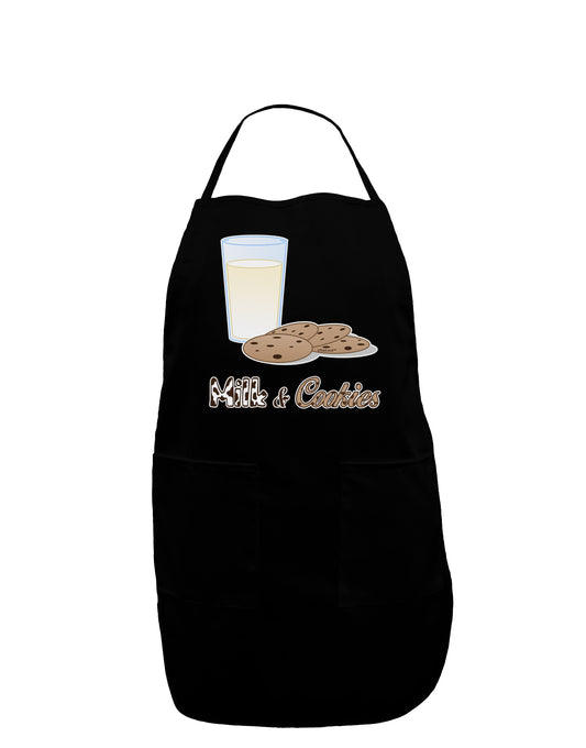 Milk and Cookies Design Text Dark Adult Apron-Bib Apron-TooLoud-Black-One-Size-Davson Sales