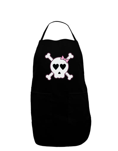 Skull and Crossbones Girl Dark Adult Apron-Bib Apron-TooLoud-Black-One-Size-Davson Sales