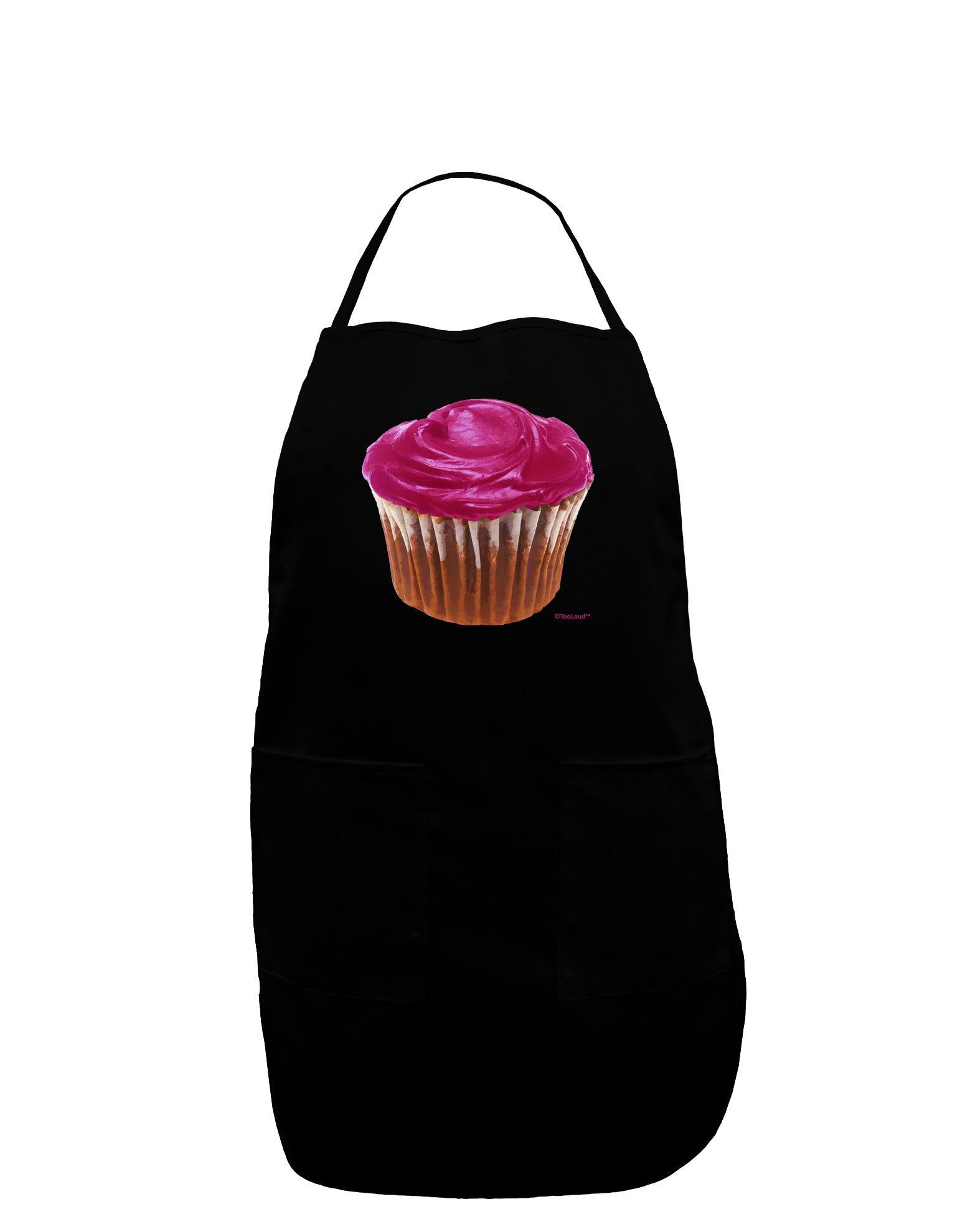 Giant Bright Pink Cupcake Dark Adult Apron by TooLoud-Bib Apron-TooLoud-Black-One-Size-Davson Sales