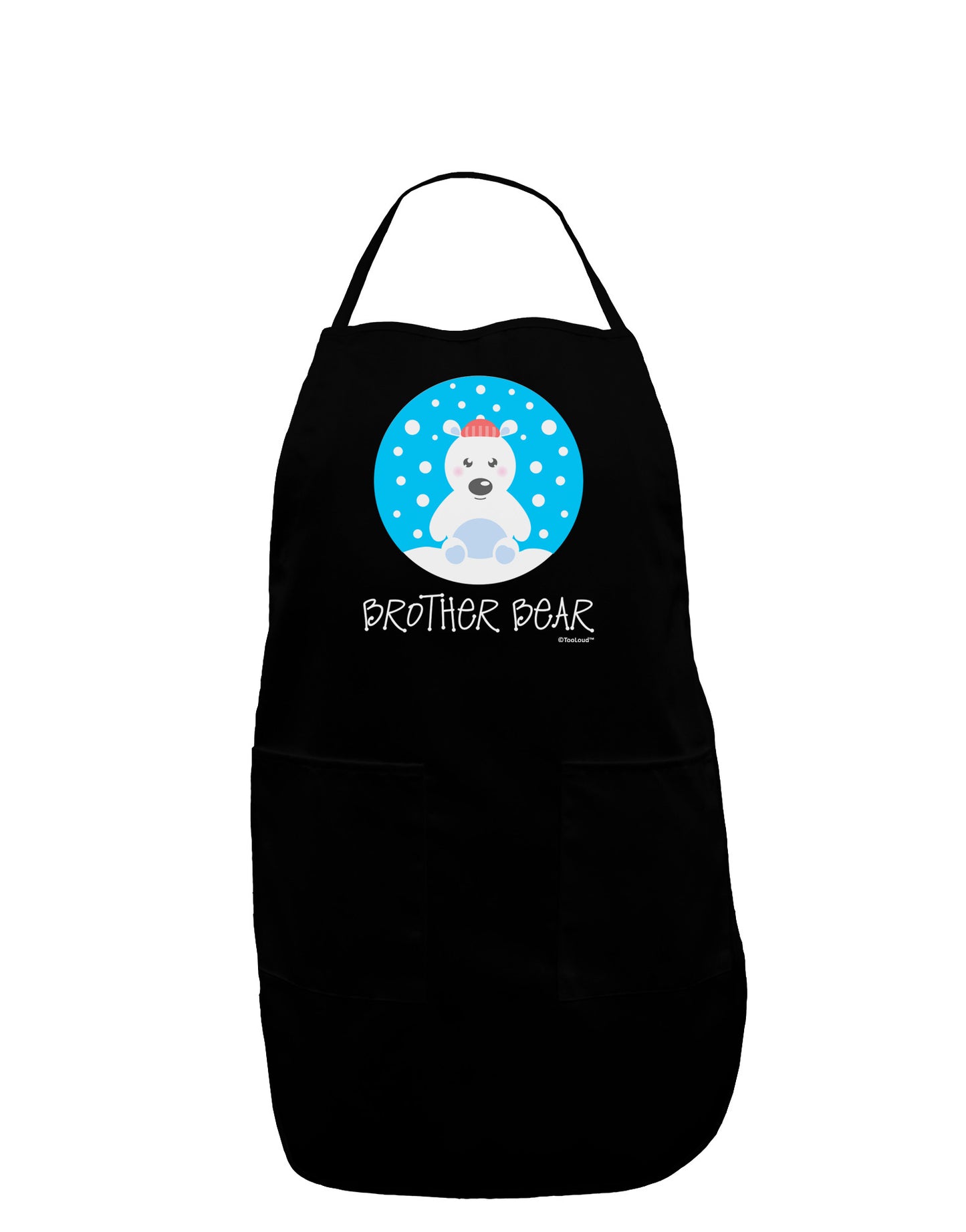 Matching Polar Bear Family - Brother Bear Dark Adult Apron by TooLoud-Bib Apron-TooLoud-Black-One-Size-Davson Sales