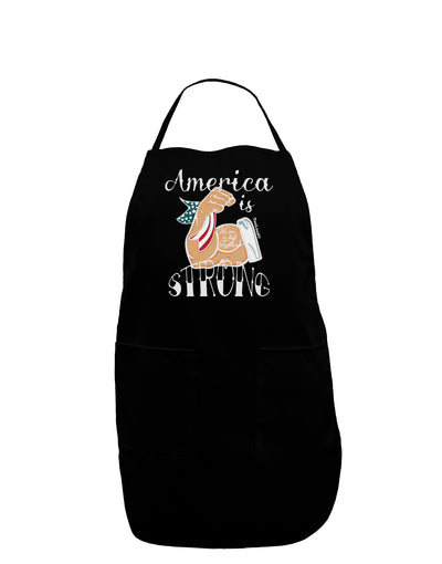 America is Strong We will Overcome This Dark Dark Adult Apron Black On