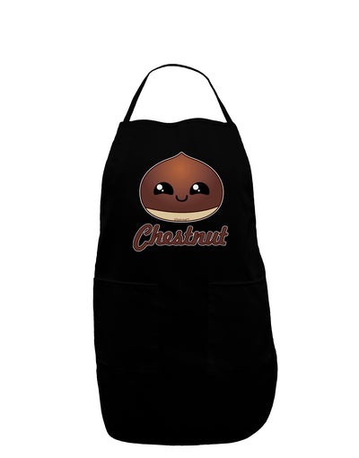 Cute Chestnut Design - Christmas Text Dark Adult Apron-Bib Apron-TooLoud-Black-One-Size-Davson Sales