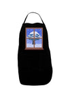 Frosty Window Design Dark Adult Apron-Bib Apron-TooLoud-Black-One-Size-Davson Sales