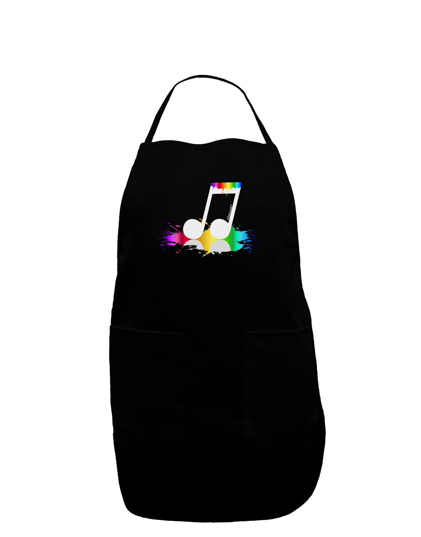 Paint Music Note Dark Adult Apron-Bib Apron-TooLoud-Black-One-Size-Davson Sales