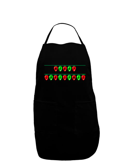 Merry Christmas Lights Red and Green Dark Adult Apron-Bib Apron-TooLoud-Black-One-Size-Davson Sales