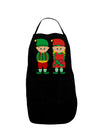 Cute Elf Couple Christmas Dark Adult Apron-Bib Apron-TooLoud-Black-One-Size-Davson Sales