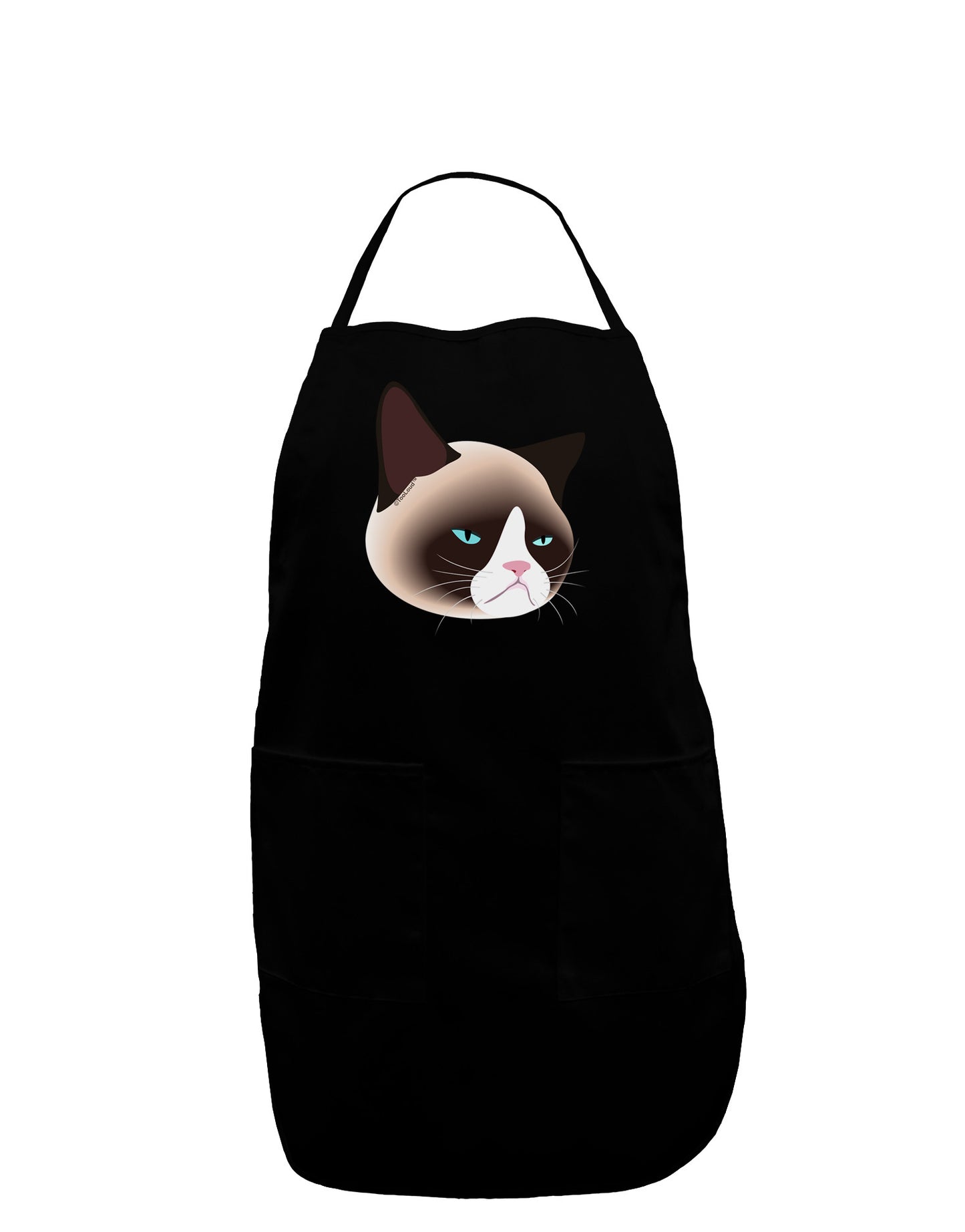 Cute Disgruntled Siamese Cat Plus Size Apron-Bib Apron-TooLoud-Black-Plus-Size-Davson Sales
