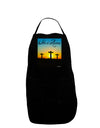 Three Crosses Sunrise - He Is Risen Dark Adult Apron by TooLoud-Bib Apron-TooLoud-Black-One-Size-Davson Sales