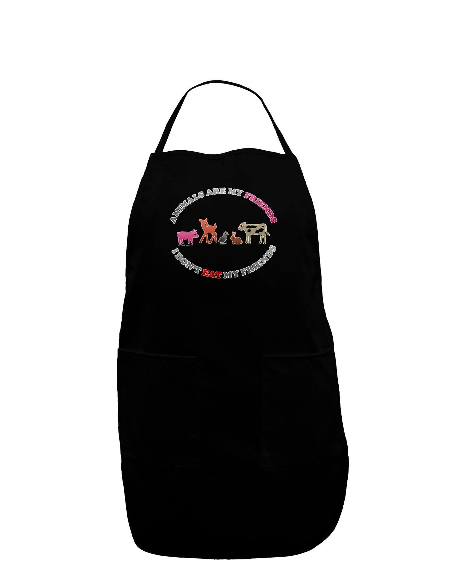 I Don't Eat My Friends Plus Size Apron-Bib Apron-TooLoud-Black-Plus-Size-Davson Sales