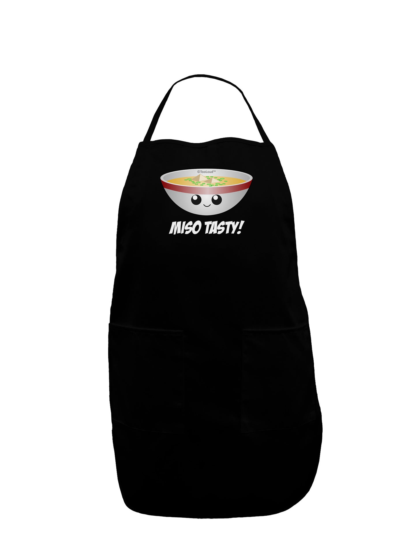 Miso Tasty - Cute Miso Soup Bowl Dark Adult Apron by TooLoud-Bib Apron-TooLoud-Black-One-Size-Davson Sales