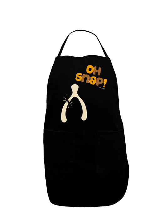 Oh Snap Wishbone - Thanksgiving Dark Adult Apron-Bib Apron-TooLoud-Black-One-Size-Davson Sales