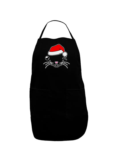 Kyu-T Face Kattio Santa Hat Boy Cat Dark Adult Apron-Bib Apron-TooLoud-Black-One-Size-Davson Sales