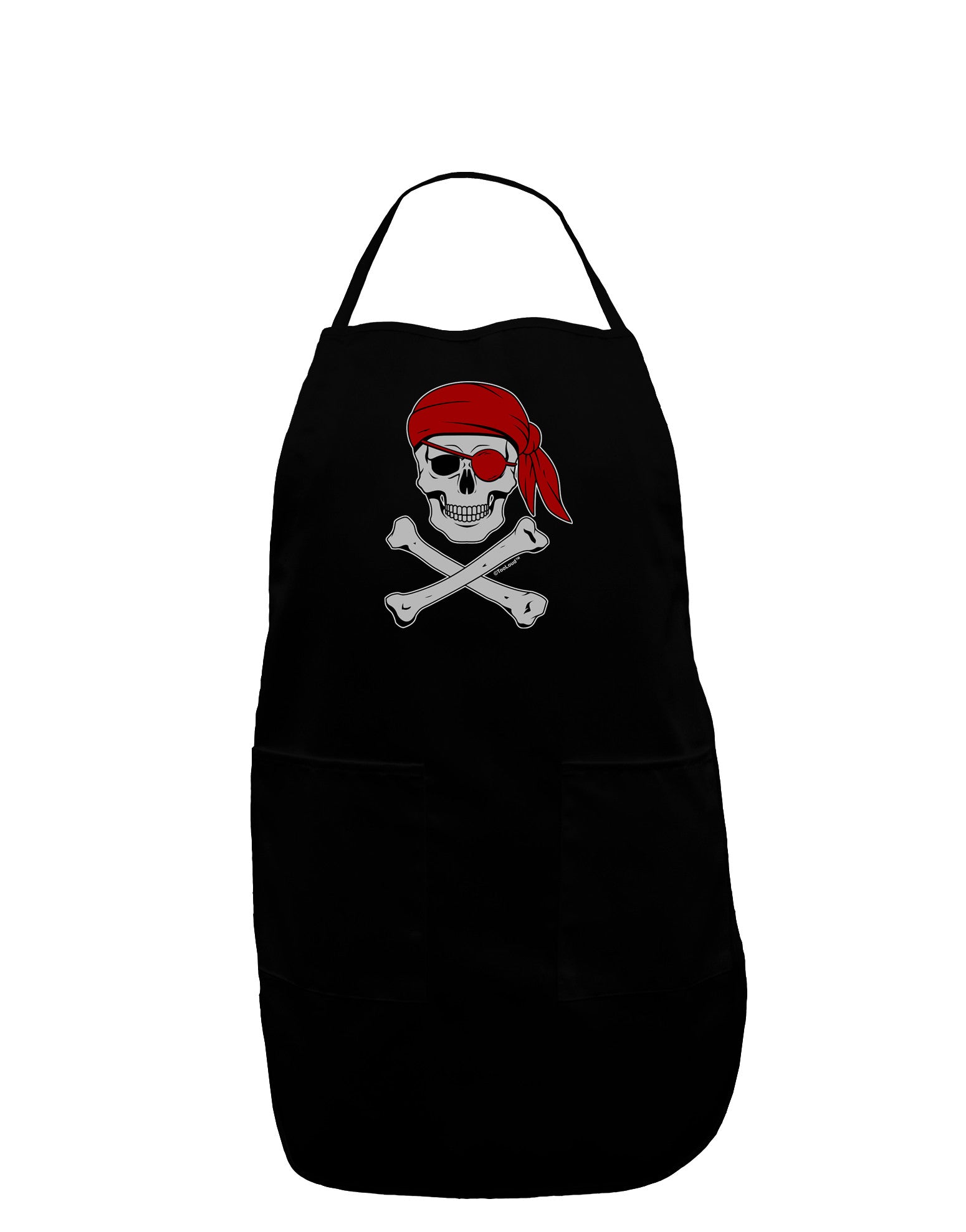 Pirate Skull Dark Adult Apron-Bib Apron-TooLoud-Black-One-Size-Davson Sales