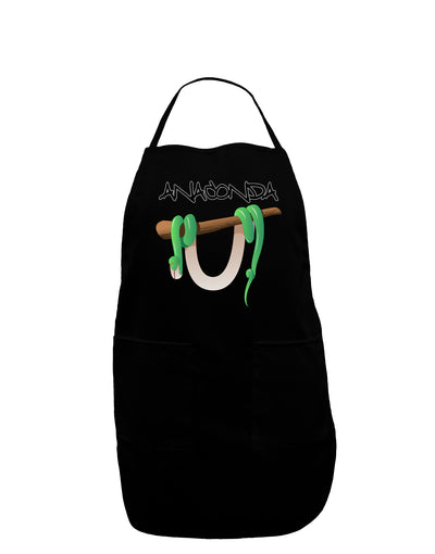 Anaconda Design Green Text Dark Adult Apron-Bib Apron-TooLoud-Black-One-Size-Davson Sales