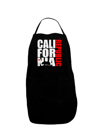 California Republic Design - California Red Star and Bear Dark Adult Apron by TooLoud-Bib Apron-TooLoud-Black-One-Size-Davson Sales