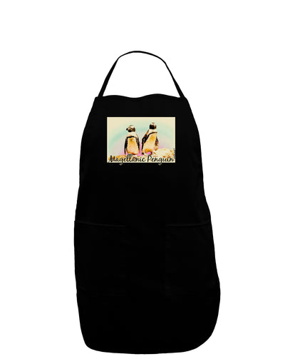 Magellanic Penguin Text Dark Adult Apron-Bib Apron-TooLoud-Black-One-Size-Davson Sales