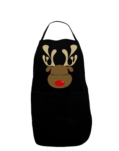 Cute Rudolph Reindeer Face Christmas Dark Adult Apron-Bib Apron-TooLoud-Black-One-Size-Davson Sales