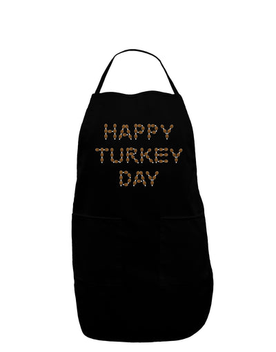 Happy Turkey Day Turkey Legs Thanksgiving Dark Adult Apron-Bib Apron-TooLoud-Black-One-Size-Davson Sales