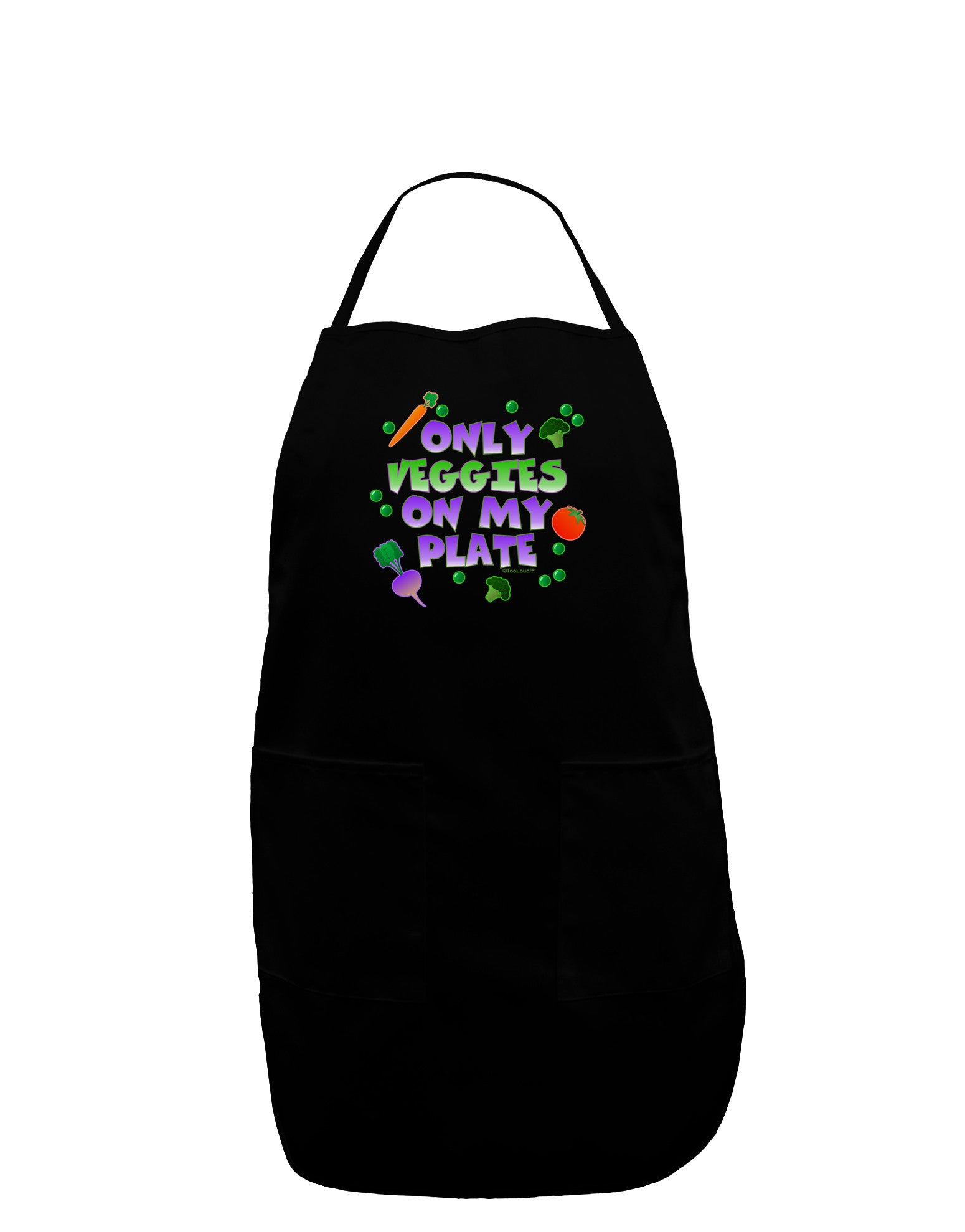 Only Veggies On My Plate Plus Size Apron-Bib Apron-TooLoud-Black-Plus-Size-Davson Sales